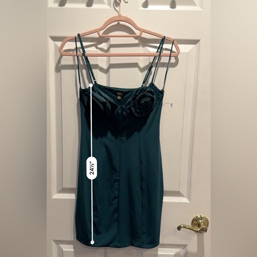 AFRM Silas Floral Appliqué Minidress In Botanical Green Size medium - Picture 6 of 8